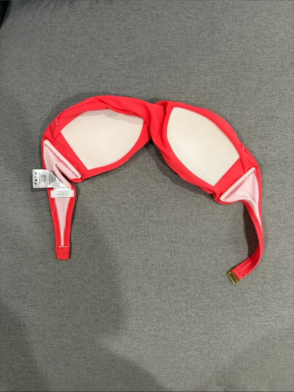 Jessica Simpson Twist-Front Swim Top in Coral Red